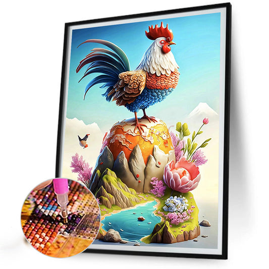 Rooster Independence - Full Round Drill Diamond Painting 30*40CM