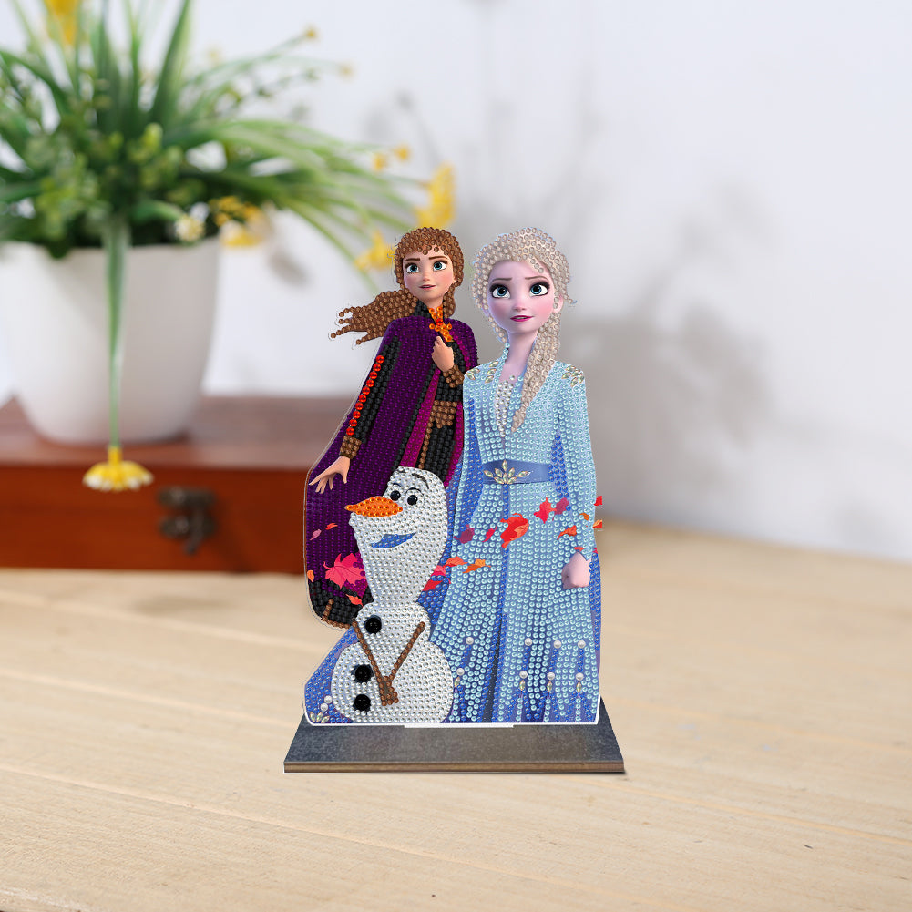 DIY Crystal Diamond Ornament Art Crafts Wooden Point Drilling Ornament Kids Gift