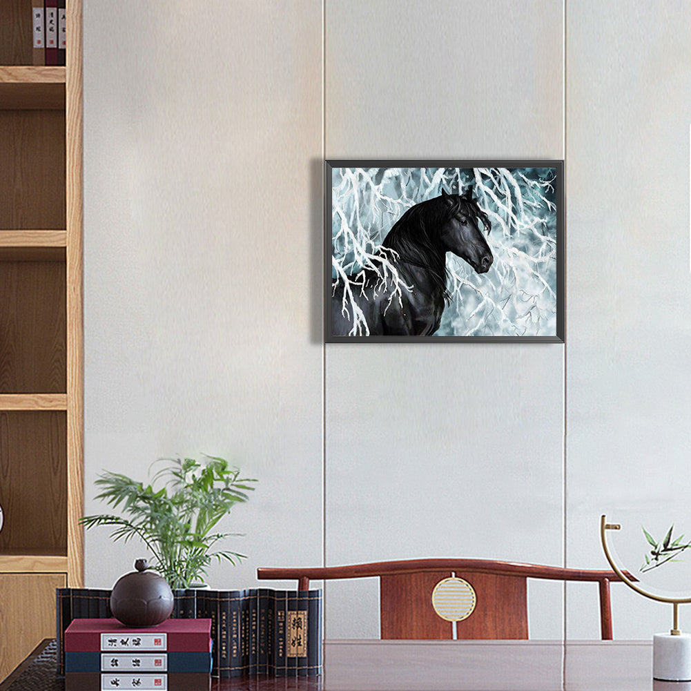 Dark Horse - Full Round Drill Diamond Painting 40*30CM