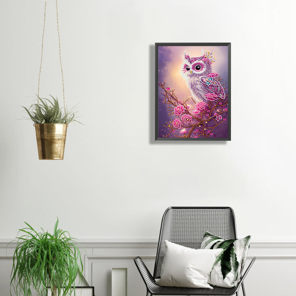 Owl - Special Shaped Drill Diamond Painting 30*40CM