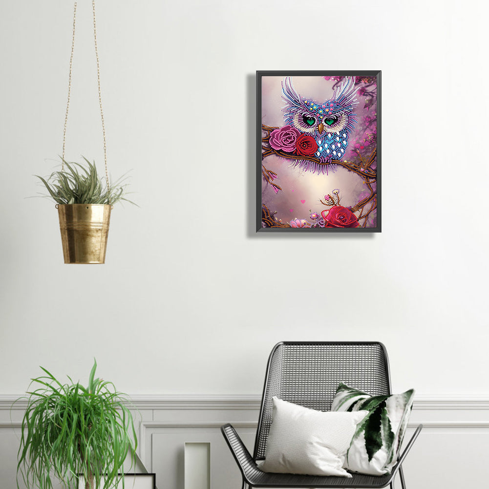 Owl - Special Shaped Drill Diamond Painting 30*40CM