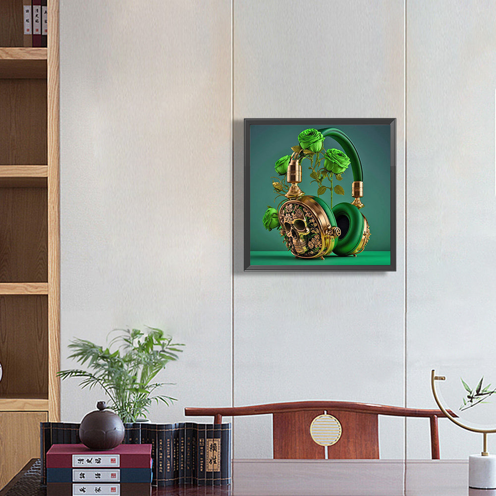 Unique Green Headphones - Full Round Drill Diamond Painting 30*30CM
