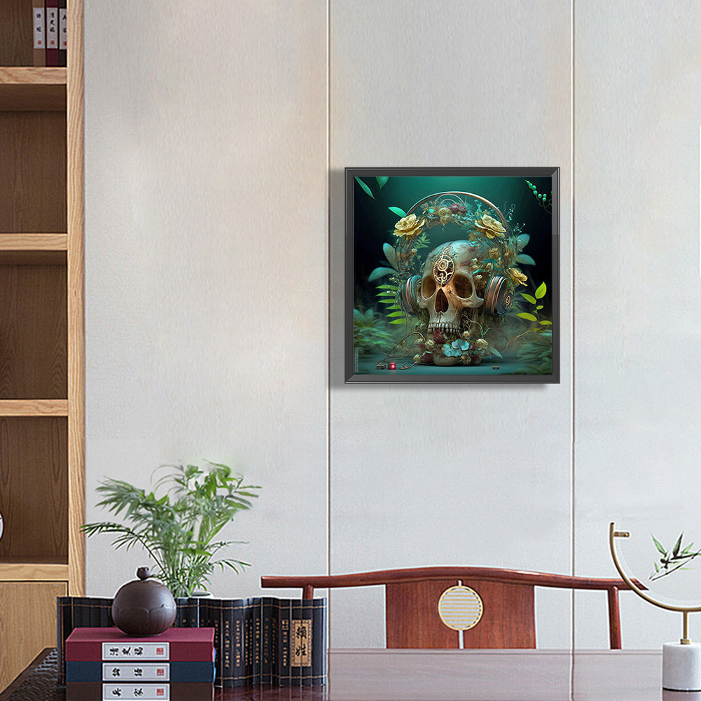 Unique Green Headphones - Full Round Drill Diamond Painting 30*30CM