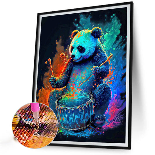 Color Drumming Panda - Full Round Drill Diamond Painting 30*40CM