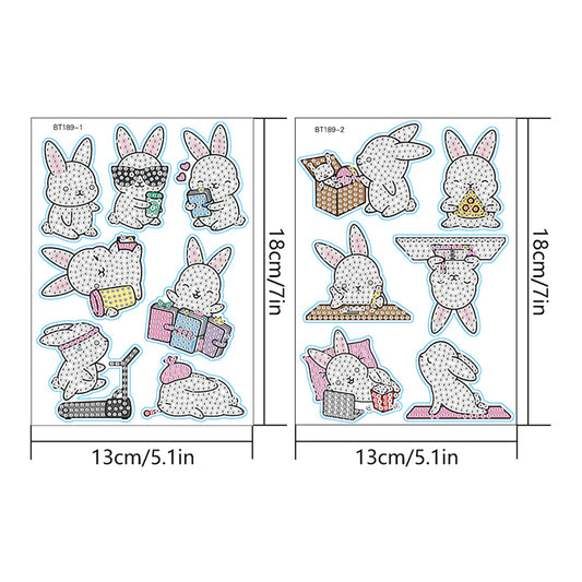 2pcs Diamonds Painting Stickers Kit Easter Style DIY for Kids Adult Gift Rewards
