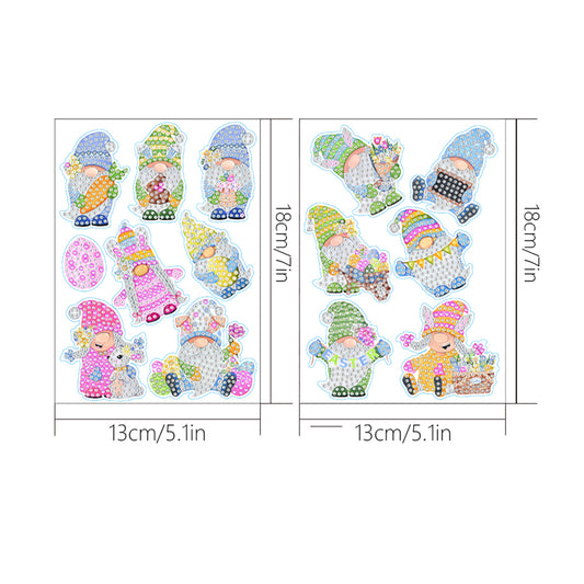 2pcs Diamonds Painting Stickers Kit Easter Style DIY for Kids Adult Gift Rewards