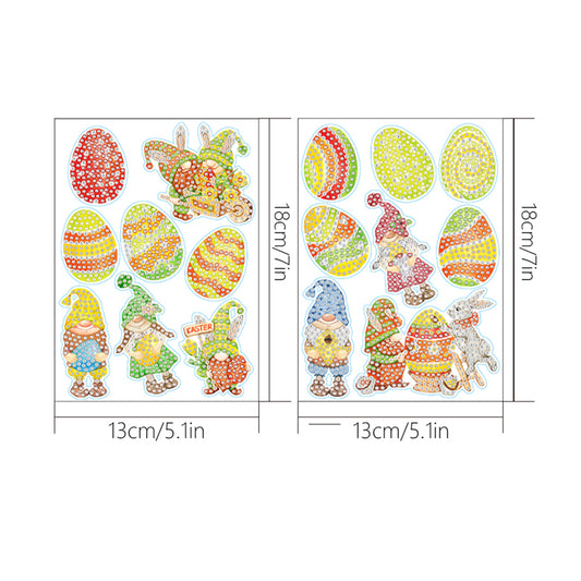 2pcs Diamonds Painting Stickers Kit Easter Style DIY for Kids Adult Gift Rewards