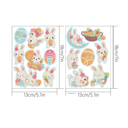 2pcs Diamonds Painting Stickers Kit Easter Style DIY for Kids Adult Gift Rewards