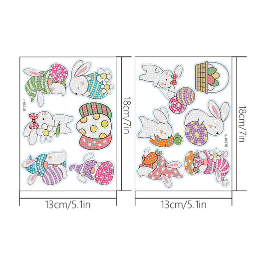 2pcs Diamonds Painting Stickers Kit Easter Style DIY for Kids Adult Gift Rewards