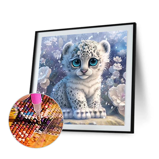 Jeweled Little White Tiger - Full Round Drill Diamond Painting 30*30CM