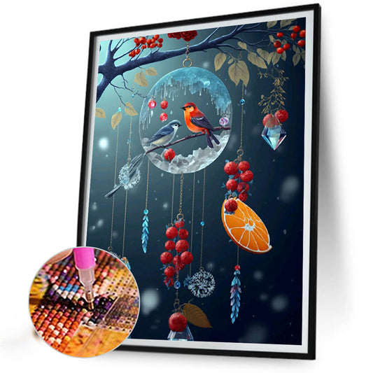 Fantasy Flower And Bird Crystal Wind Chime - Full Round Drill Diamond Painting 30*40CM