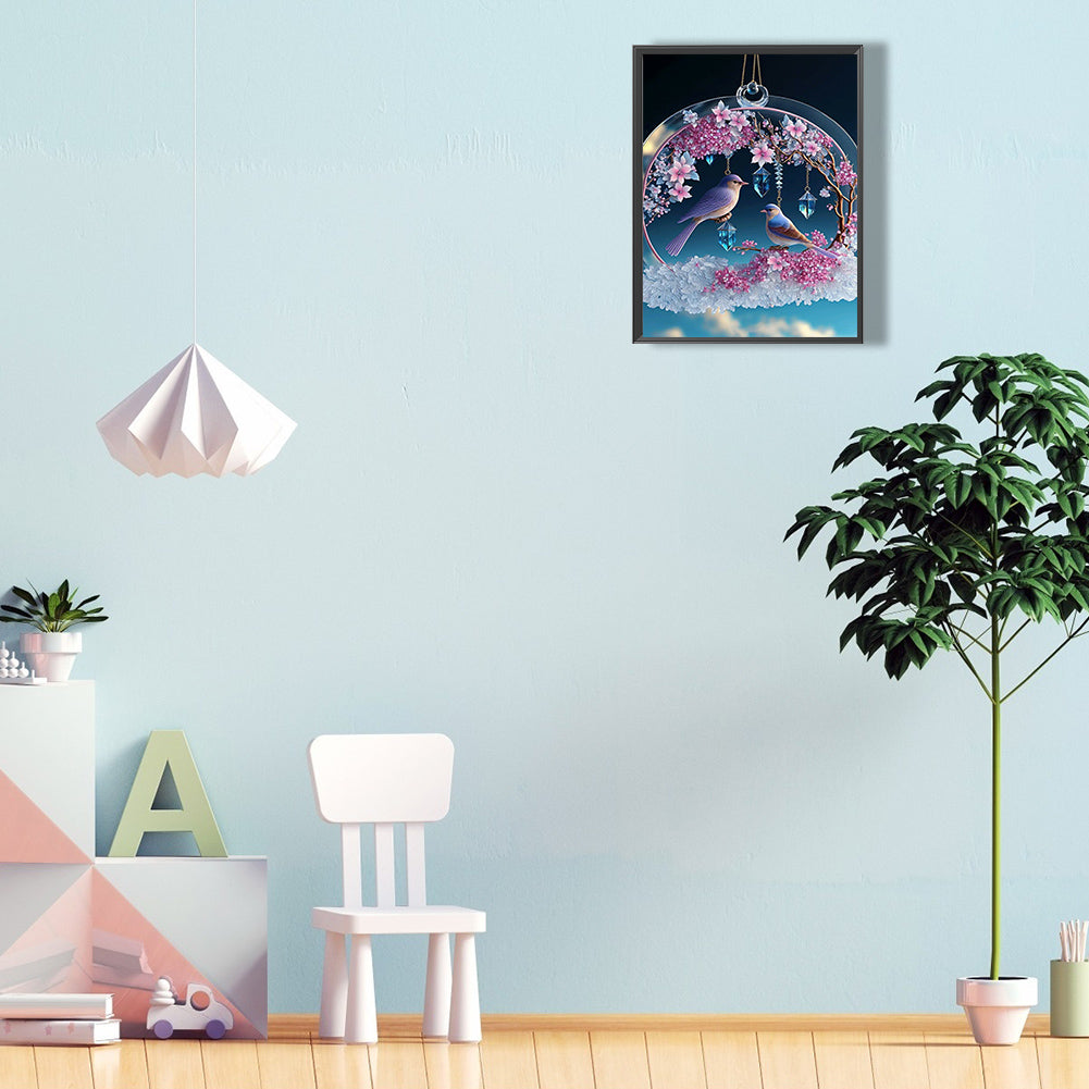 Fantasy Flower And Bird Crystal Wind Chime - Full Round Drill Diamond Painting 30*40CM