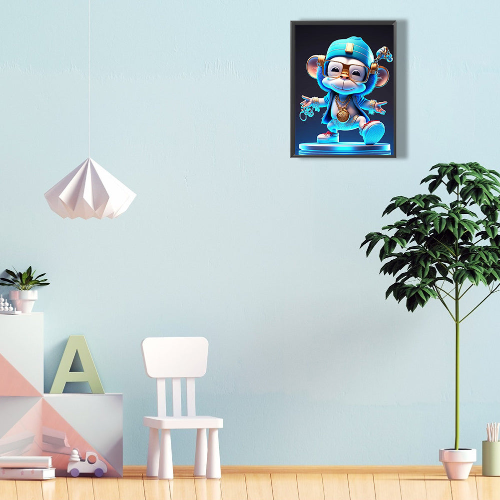 Rock Animal Monkey On Stage - Full Round Drill Diamond Painting 30*40CM
