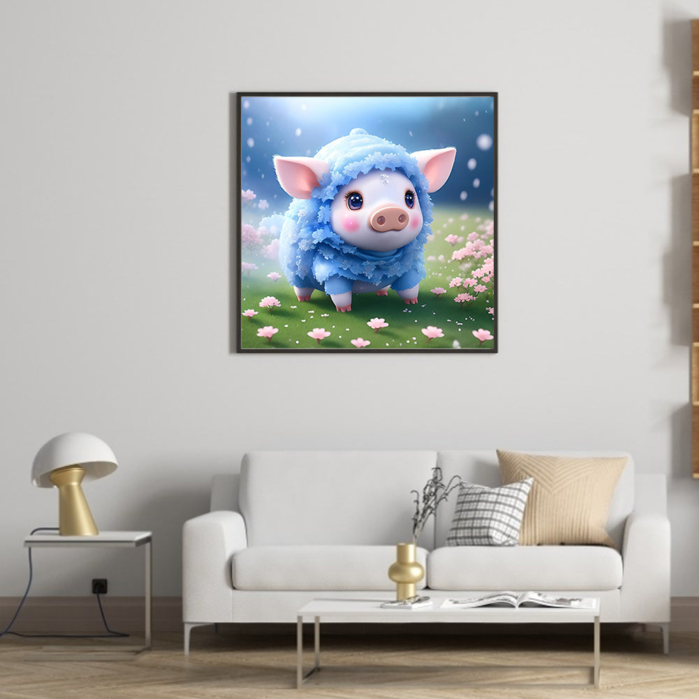 Winter Version Of The Zodiac Pig - Full Round Drill Diamond Painting 30*30CM