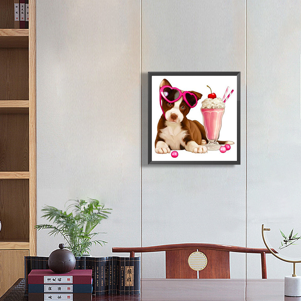 Drink Dog - Full Round Drill Diamond Painting 30*30CM