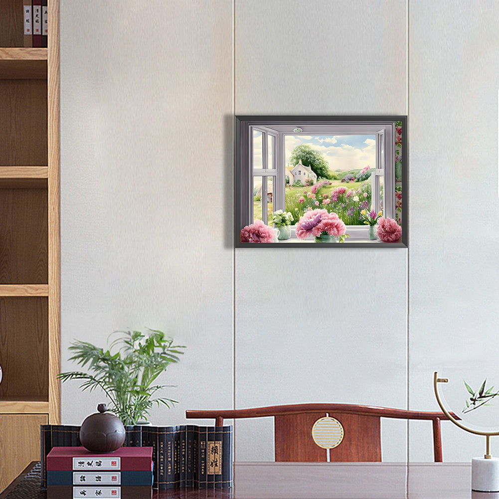 Scenery Outside The Window - Full Round Drill Diamond Painting 40*30CM