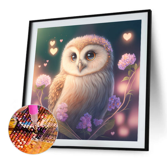 Little Owl - Full Round Drill Diamond Painting 30*30CM