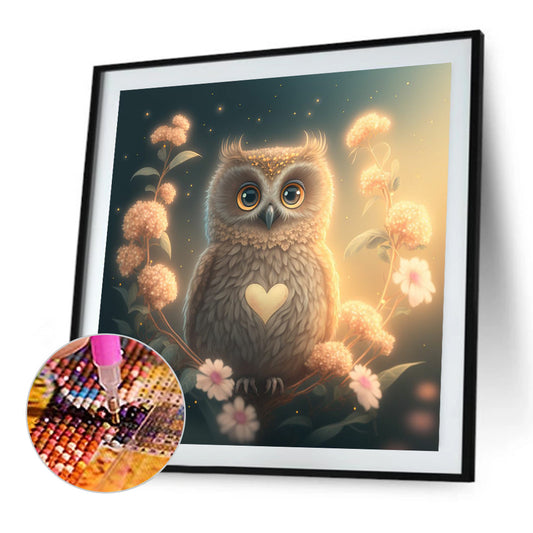 Little Owl - Full Round Drill Diamond Painting 30*30CM