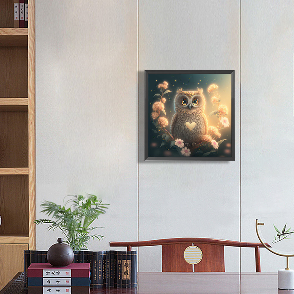 Little Owl - Full Round Drill Diamond Painting 30*30CM