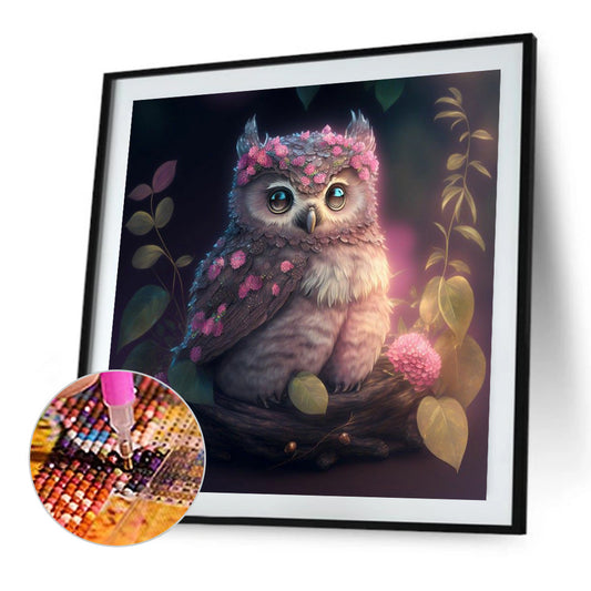 Little Owl - Full Round Drill Diamond Painting 30*30CM