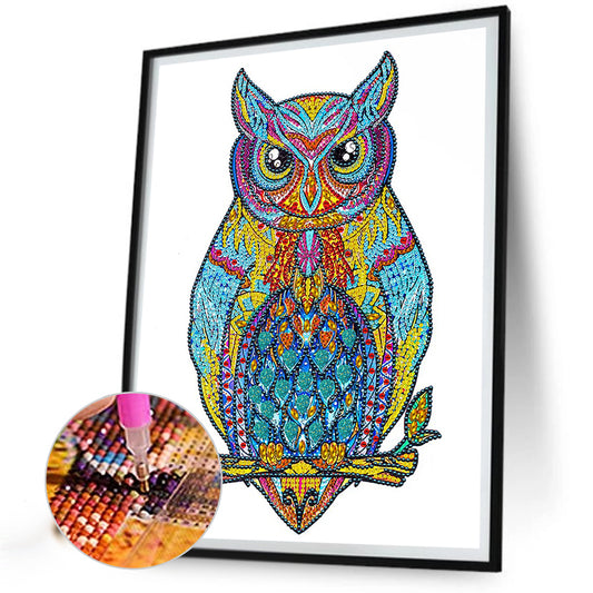 Owl - Special Shaped Drill Diamond Painting 30*40CM