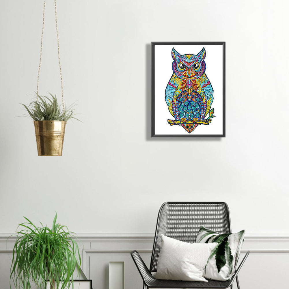 Owl - Special Shaped Drill Diamond Painting 30*40CM