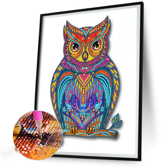 Owl - Special Shaped Drill Diamond Painting 30*40CM