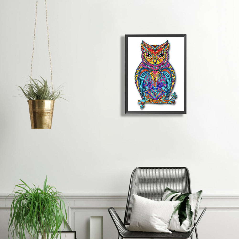Owl - Special Shaped Drill Diamond Painting 30*40CM