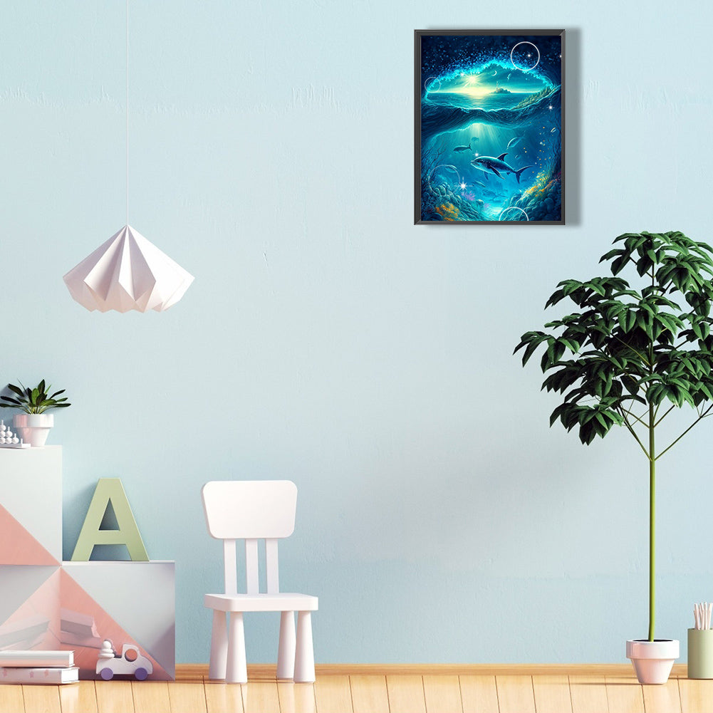 Deep Sea Dolphin - Full Round Drill Diamond Painting 30*40CM