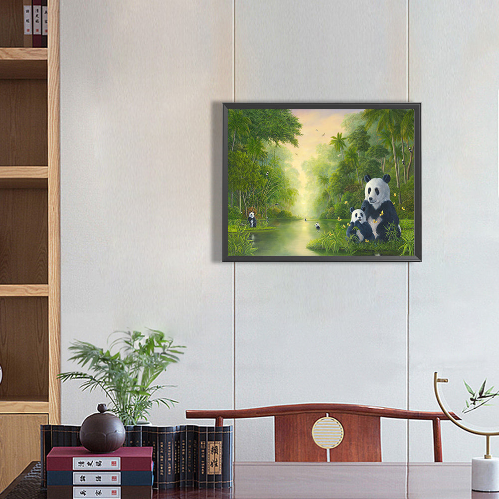 Bamboo Panda - Full Round Drill Diamond Painting 50*40CM