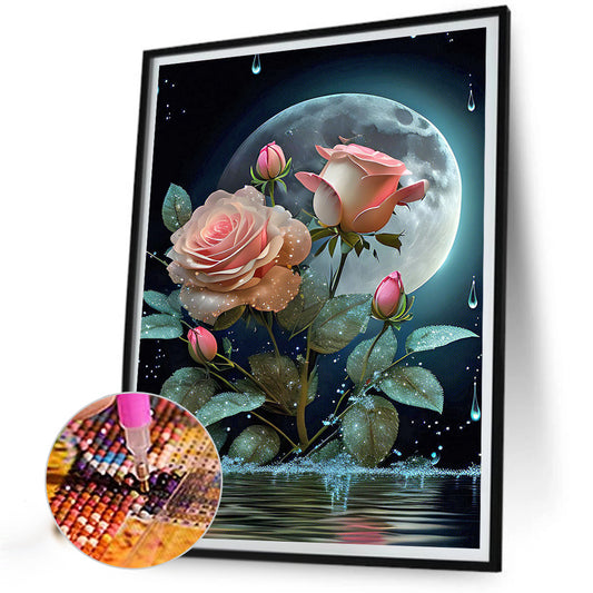 Moonlight Rose - Full Round Drill Diamond Painting 30*40CM