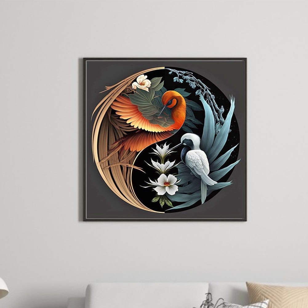 Yin And Yang Diagram Of Parrot - Full Round Drill Diamond Painting 40*40CM