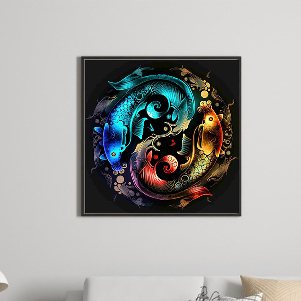 Pisces Yin And Yang Chart - Full Square Drill Diamond Painting 30*30CM