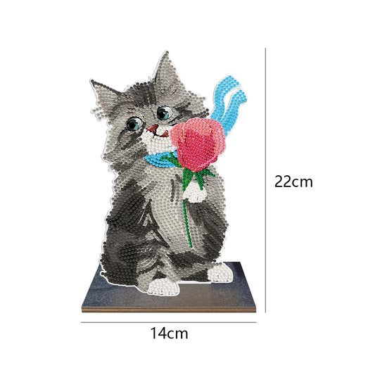 DIY Crystal Diamond Ornament Art Crafts Wooden Point Drilling Ornament Kids Gift