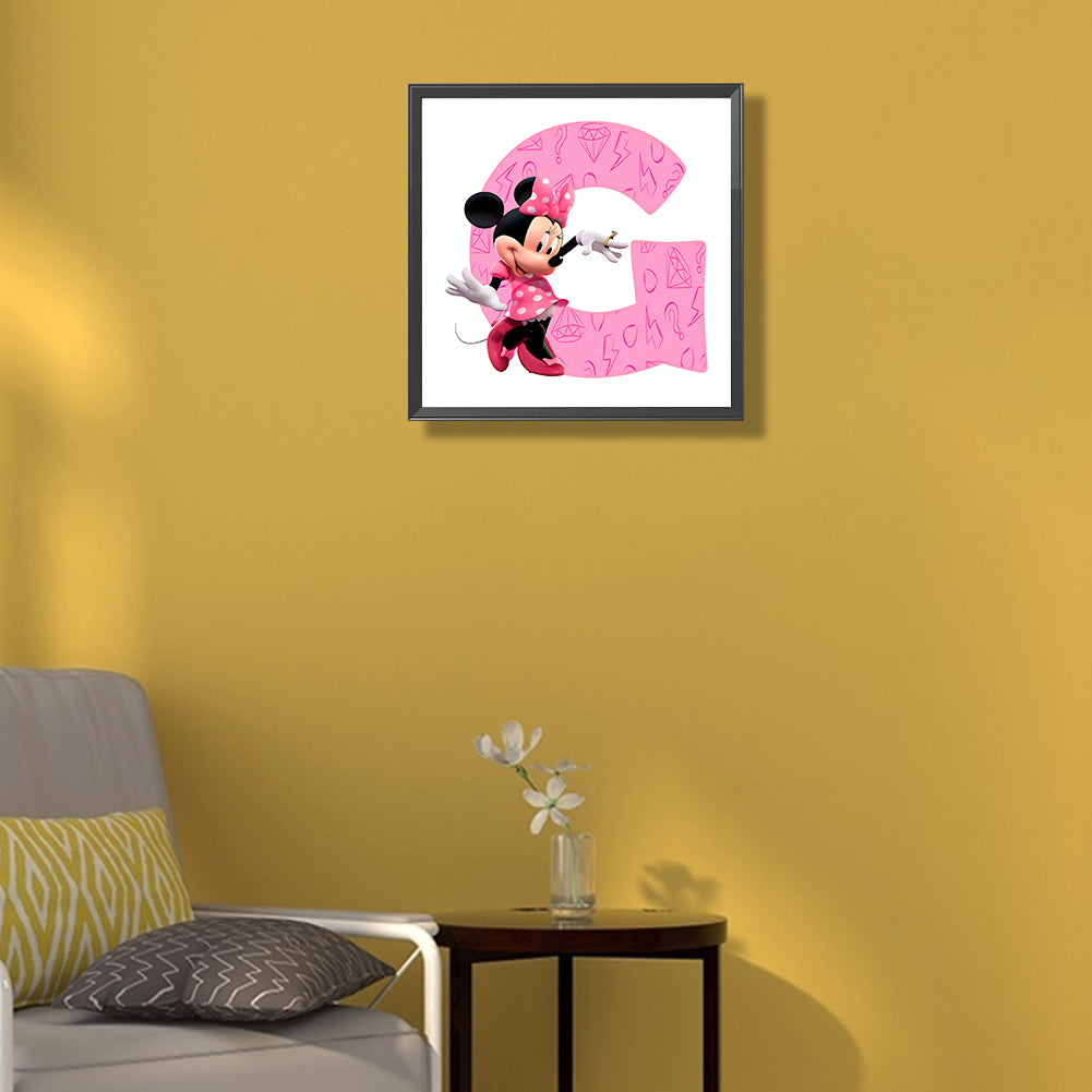 Minnie Letter G - Full Round Drill Diamond Painting 30*30CM