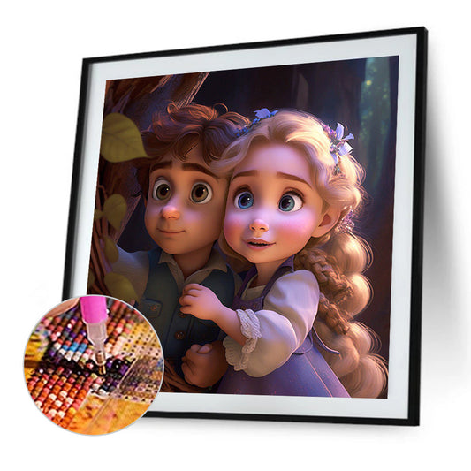Flynn And Princess Rapunzel Cartoon Version - Full Round Drill Diamond Painting 30*30CM