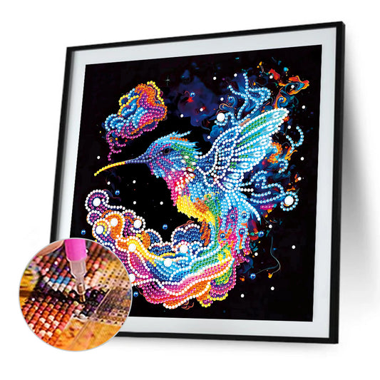 Colorful Hummingbird - Special Shaped Drill Diamond Painting 30*30CM