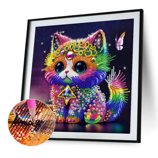 Jeweled Kitten - Special Shaped Drill Diamond Painting 30*30CM