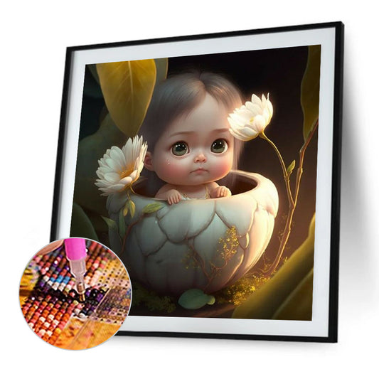 Big Eyes Baby - Full Round Drill Diamond Painting 30*30CM