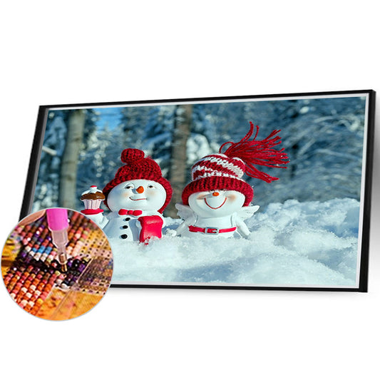 Snowman - Full Round Drill Diamond Painting 40*30CM