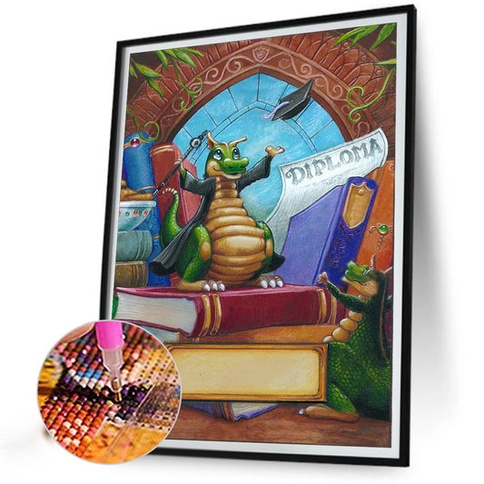 Little Green Dinosaur - Full Square Drill Diamond Painting 30*40CM