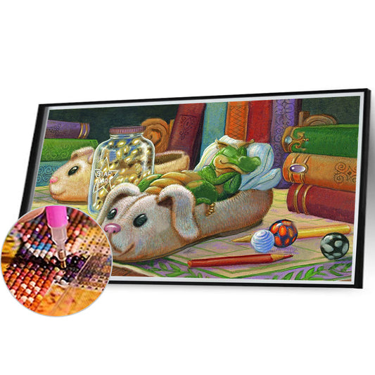 Sleeping Dinosaur-O630*50cm(canvas) full-round drill diamond painting