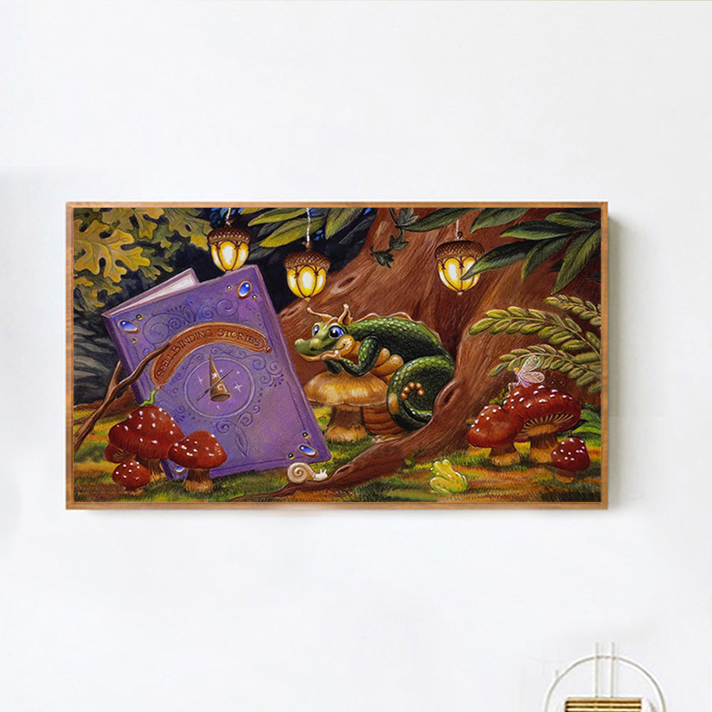 Little Dragon Reading - Full Square Drill Diamond Painting 50*30CM