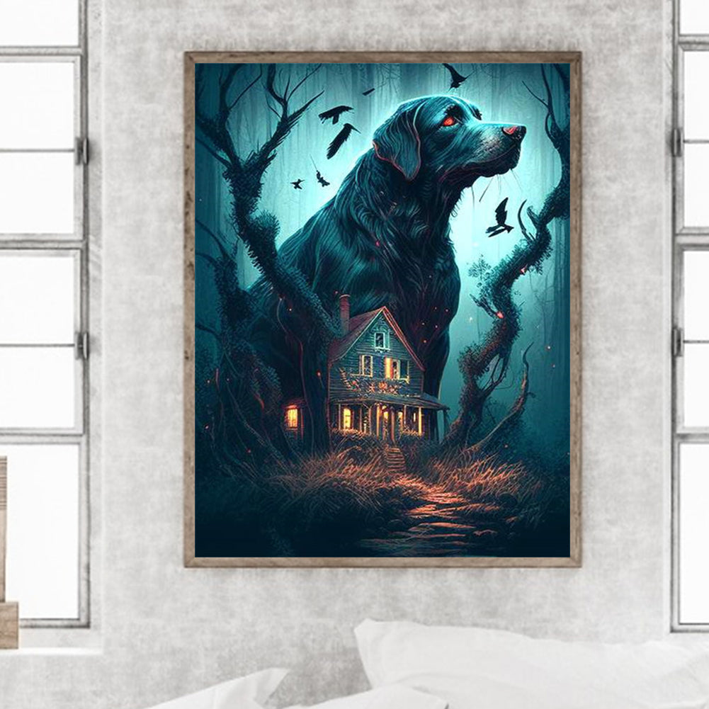 Animal Haunted House - Dog - Full Square Drill Diamond Painting 30*40CM