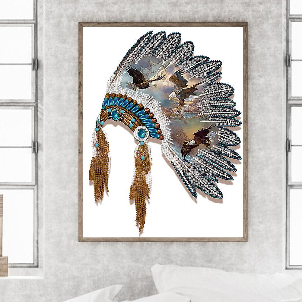 Indian Style Headgear - Special Shaped Drill Diamond Painting 30*40CM