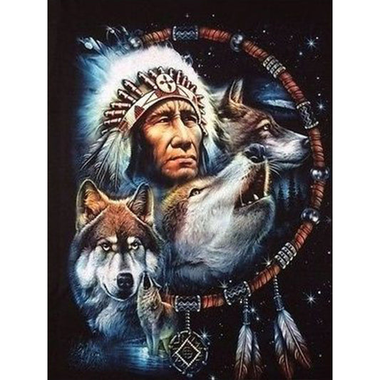Indians 30*40Ccm(canvas) full round drill diamond painting