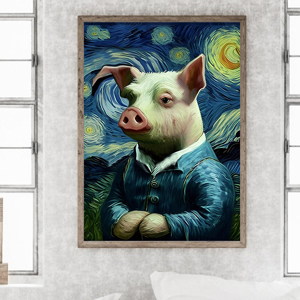Star Pig 30*40Ccm(canvas) full round drill diamond painting