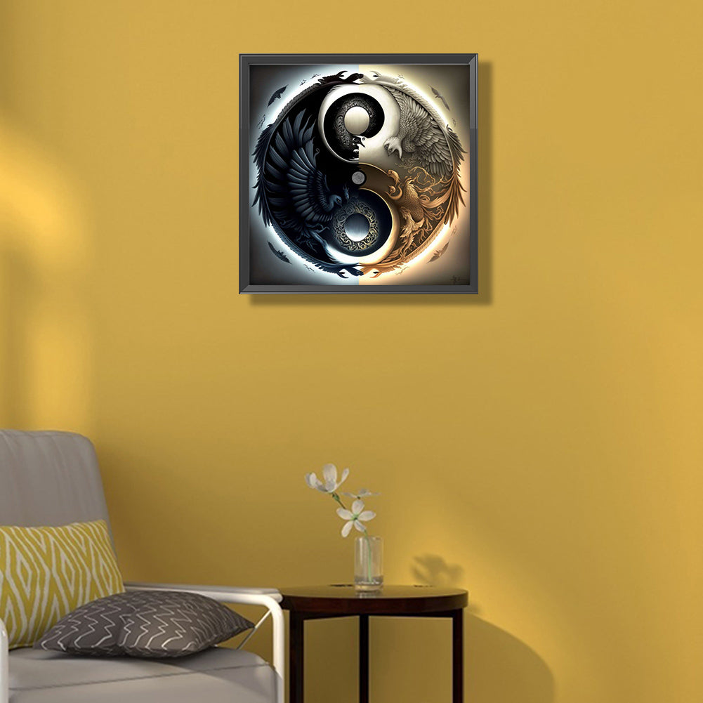 Phoenix Yin And Yang Diagram 50*50Ccm(canvas) full round drill diamond painting