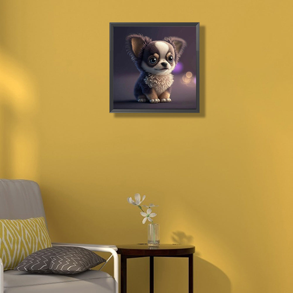 Cute Puppy 30*30Ccm(canvas) full round drill diamond painting