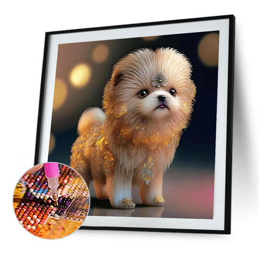 Cute Puppy 30*30Ccm(canvas) full round drill diamond painting